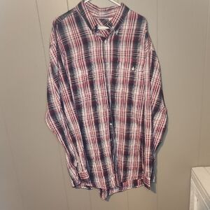 Men's Plaid Shirt - Red and Black